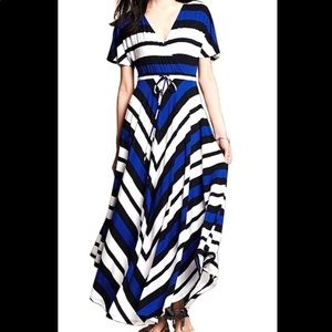 Banana republic striped asymmetric dress